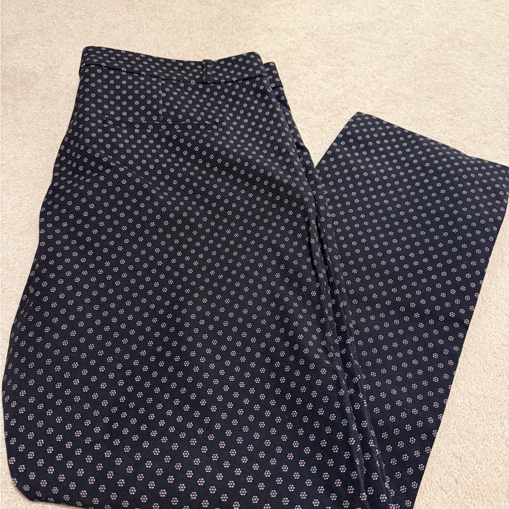 Navy Patterned Banana Republic Sloan Pant
